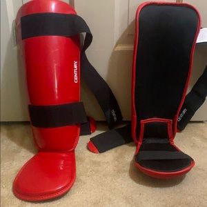 2sets of Century Drive sparring red shin/foot guards small